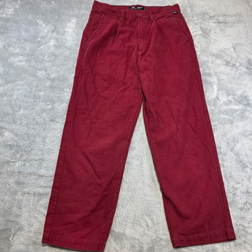 Vans Mens 27 Red Authentic Chino Loose Fit Tsony La Curran 90s Skater Pants